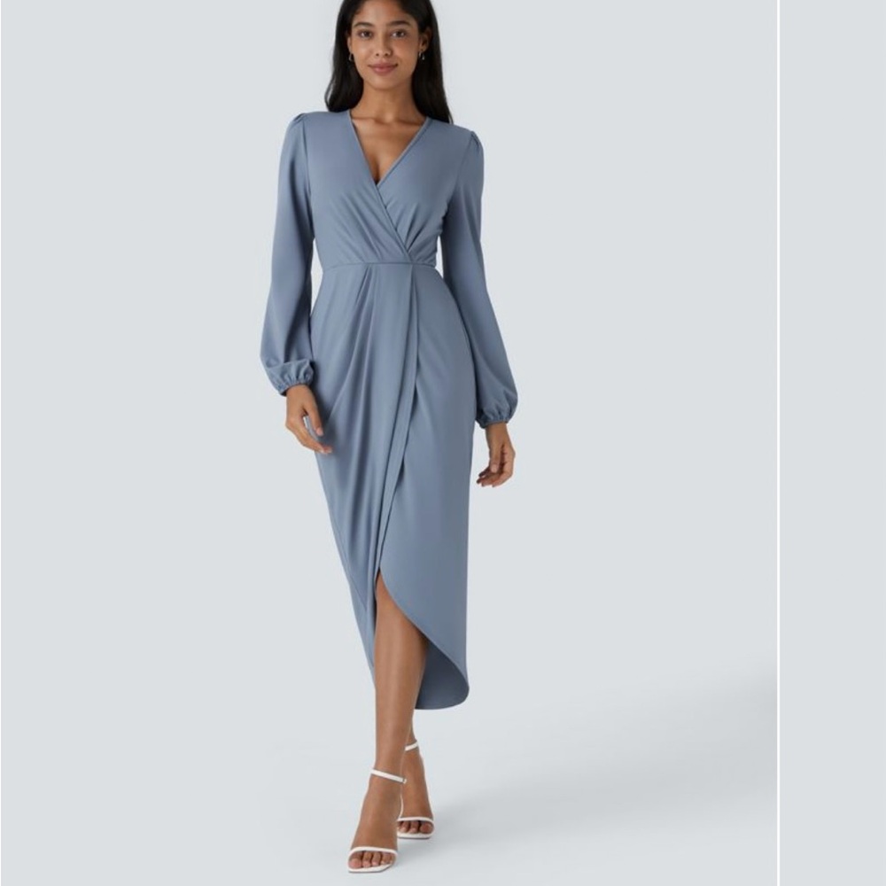 Blue Halara dress. color on website is “rain washed”